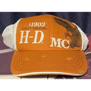 Harley Davidson Trucker Hat Orange / White HD Motorcycles